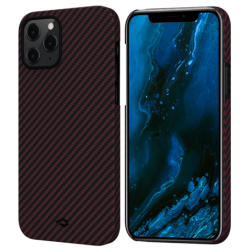 Чехол Pitaka MagEZ Case для iPhone 12 Pro Max 6.7", черно-красный, кевлар (арамид)