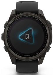 Умные часы Garmin Fenix 8 47mm Solar, Sapphire, титановый угольно-серый DLC с черным ремешком (010-02906-11)