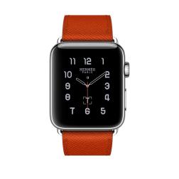 Apple Watch Hermes Series 2 42mm Stainless Steel Case with Feu Epsom Leather Single Tour