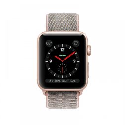 Apple Watch Series 3 38mm GPS+Cellular Gold Aluminum Case with Pink Sand Sport Loop