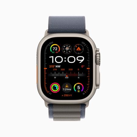 Apple Watch Ultra 2 (2024) 49mm Black Titanium Case with Navy Alpine Loop Small