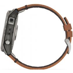 Garmin Fenix 7x Sapphire Solar Titanium / Chestnut Leather Band