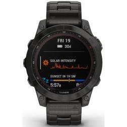 Garmin Fenix 7 Gps Sapphire Solar Carbon Gray DLC Titanium / Black Band 