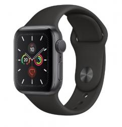 Apple Watch 5 44mm Space Gray Aluminum Case with Black Sport Band