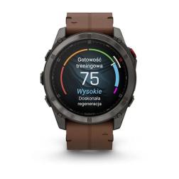 Смарт-часы Garmin Fenix 8 Pro 51 mm Amoled Sapphire Titanium Carbon Grey Chestnut Leather, коричневый (010-03199-40)