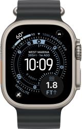 Apple Watch Ultra 3 (2025) 49mm Natural Titanium Case with Black Ocean Band