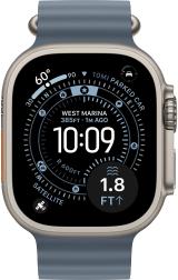 Apple Watch Ultra 3 (2025) 49mm Natural Titanium Case with Anchor Blue Ocean Band