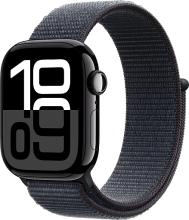 Apple Watch Series 10 46mm Jet Black Aluminum Case with Sport Loop, Ink