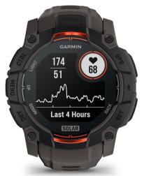 Умные часы Garmin Instinct 3 50mm Solar, Black with Charcoal Silicone (010-02935-40) HK