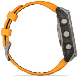 Умные часы Garmin Fenix 8 47 мм AMOLED Titanium with Orange Graphite Band, серебристый (010-02904-10)
